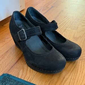 Dansko Women's Black Wedge Mary Jane Shoes